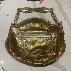 Roberto Cavalli Metallic Gold Bag